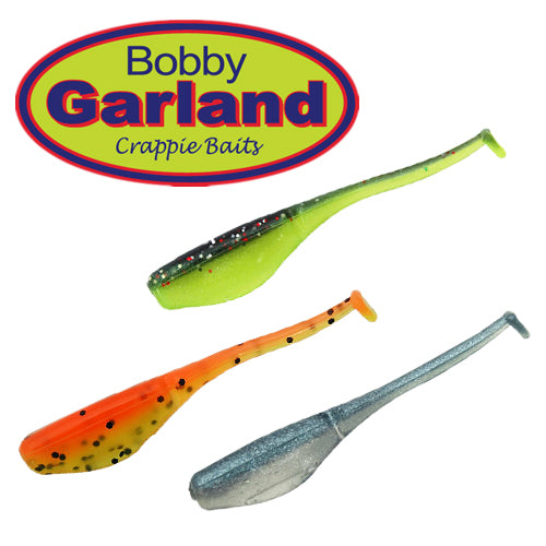 Bobby Garland Slab Slay'r Crappie Baits-Pack of 12 (2-Inch, Pink/Green)
