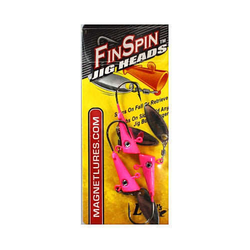 CLOSEOUT* LELAND'S LURES WHITE/PINK FINSPIN JIG HEADS- 2 PK
